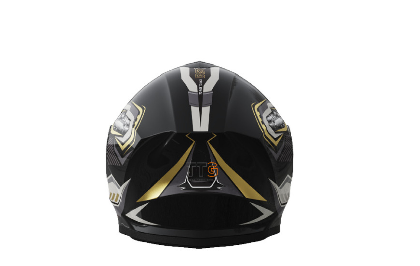 Шлем 902 черный с жёлтой графикой - TTG