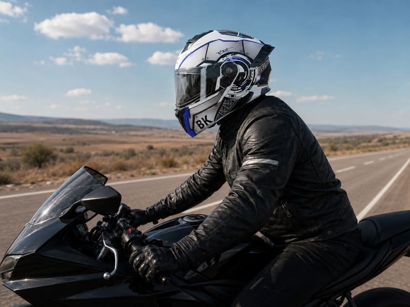 Шолом для мотоцикла, скутера 900 Gear White-Silver TTG трансформер (сірий з білим та синім, size M)