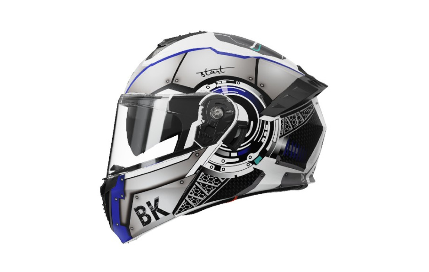 Шлем 900 серый с белым и синим size M - TTG