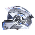Шолом для мотоцикла, скутера 900 Gear White-Silver TTG трансформер (сірий з білим та синім, size M)
