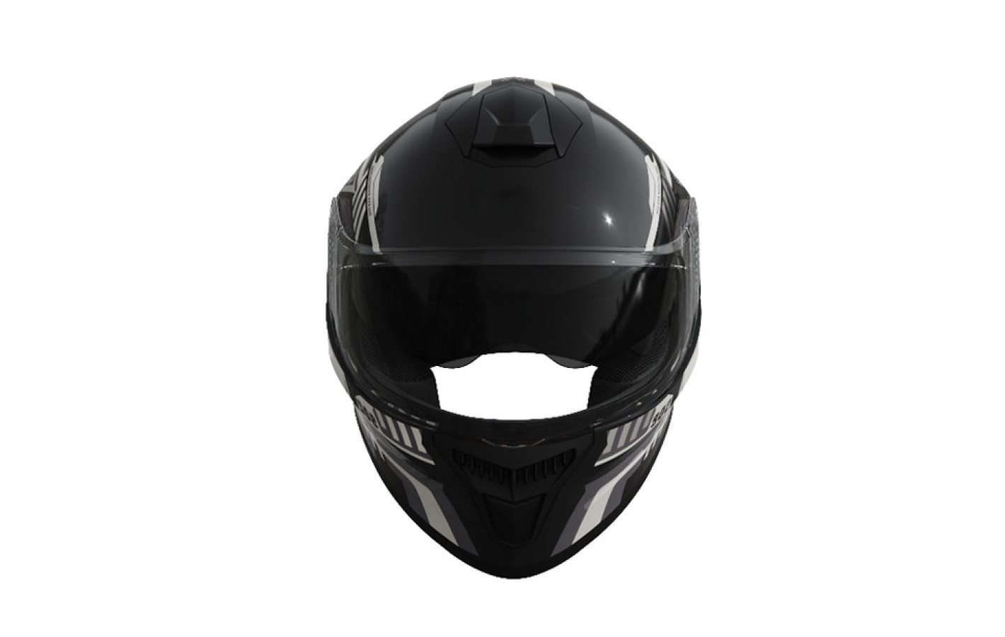 Шлем 902 черный с белой графикой - TTG