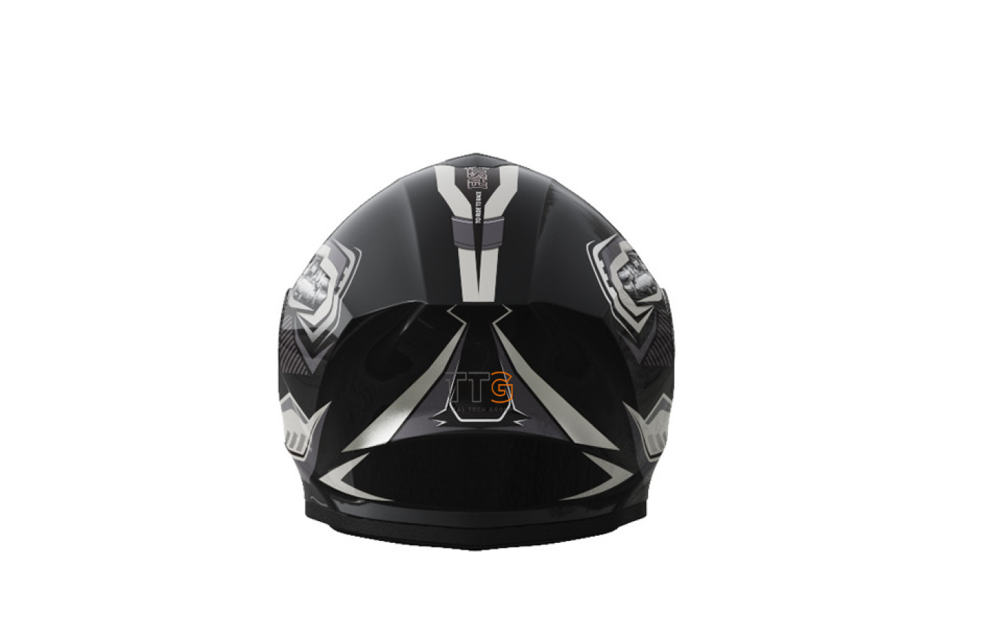 Шлем 902 черный с белой графикой - TTG