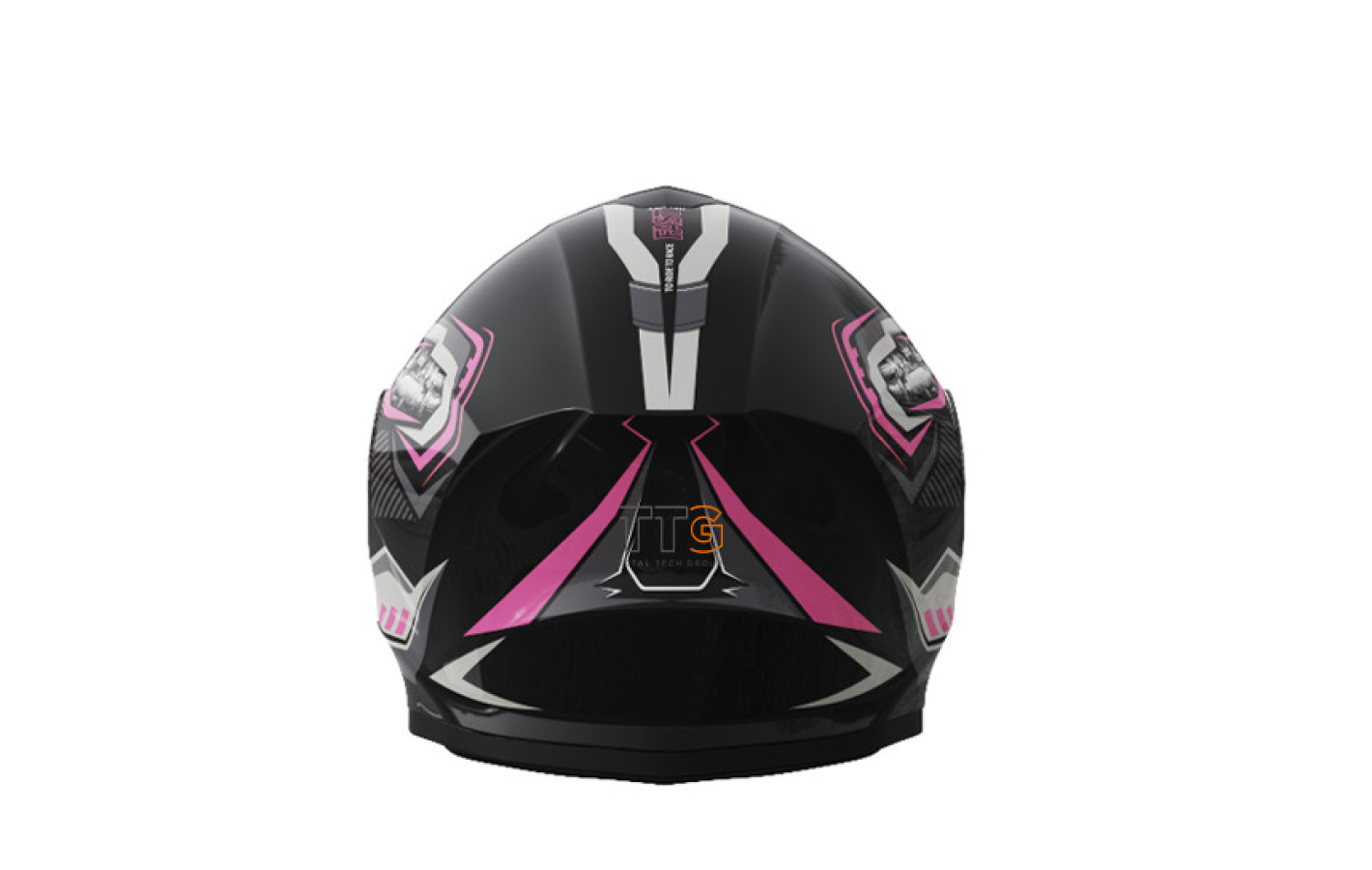 Шлем 902 черный с розовой графикой - TTG