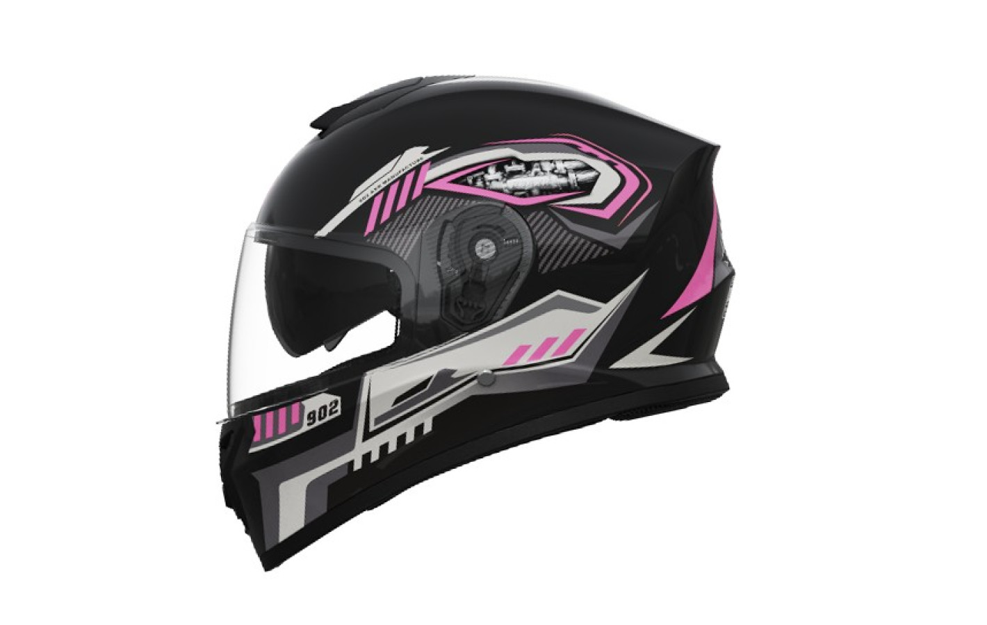 Шлем 902 черный с розовой графикой - TTG