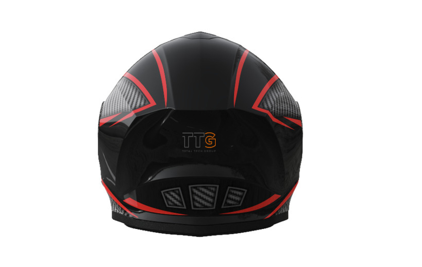 Шлем 902 черный с красным - TTG