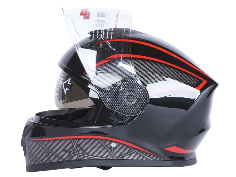Шолом для мотоцикла, скутера 902 Hunter TTG інтеграл (чорний з червоним, One Size 54-61 см)