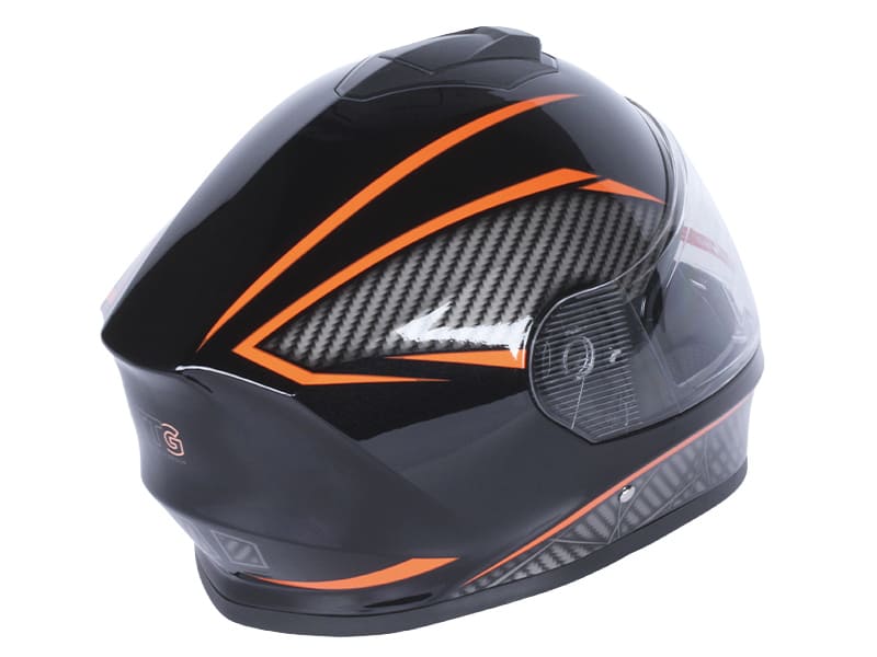 Шлем для мотоцикла, скутера 902 Hunter TTG интеграл (черный с оранжевым, One size 54-61 см)