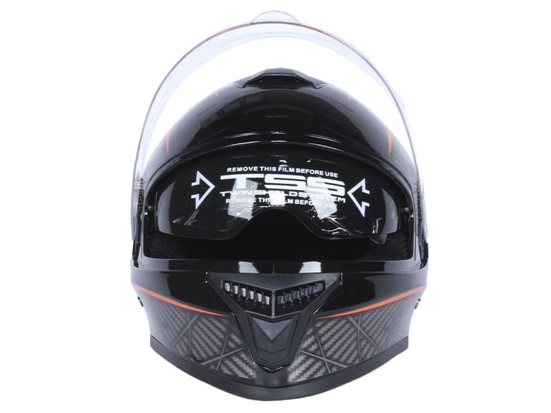 Шлем для мотоцикла, скутера 902 Hunter TTG интеграл (черный с оранжевым, One size 54-61 см)