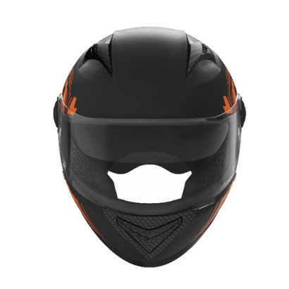 Шлем 557 черный с оранжевым - TTG