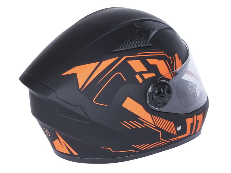 Шолом для мотоцикла, скутера 557 Orange Flower TTG інтеграл (чорний з помаранчевим, One Size 54-61 см)