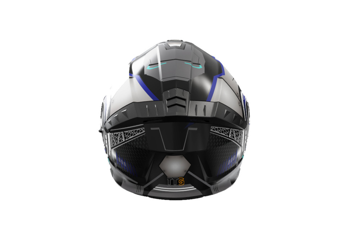 Шлем 900 серый с синим size M (трансформер) - TTG