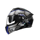 Шлем 900 серый с синим size M (трансформер) - TTG