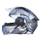 Шолом для мотоцикла, скутера 900 Gear Black-Silver TTG трансформер (сірий із синім, size M)