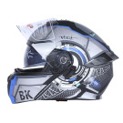 Шолом для мотоцикла, скутера 900 Gear Black-Silver TTG трансформер (сірий із синім, size M)