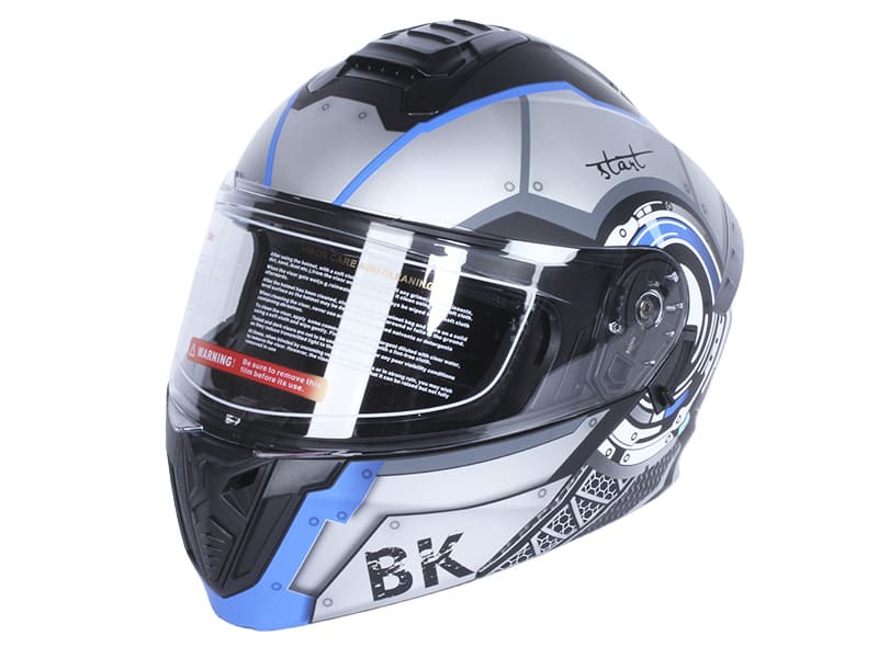 Шлем для мотоцикла,скутера 900 Gear Black-Silver TTG трансформер (серый с синим, size L)