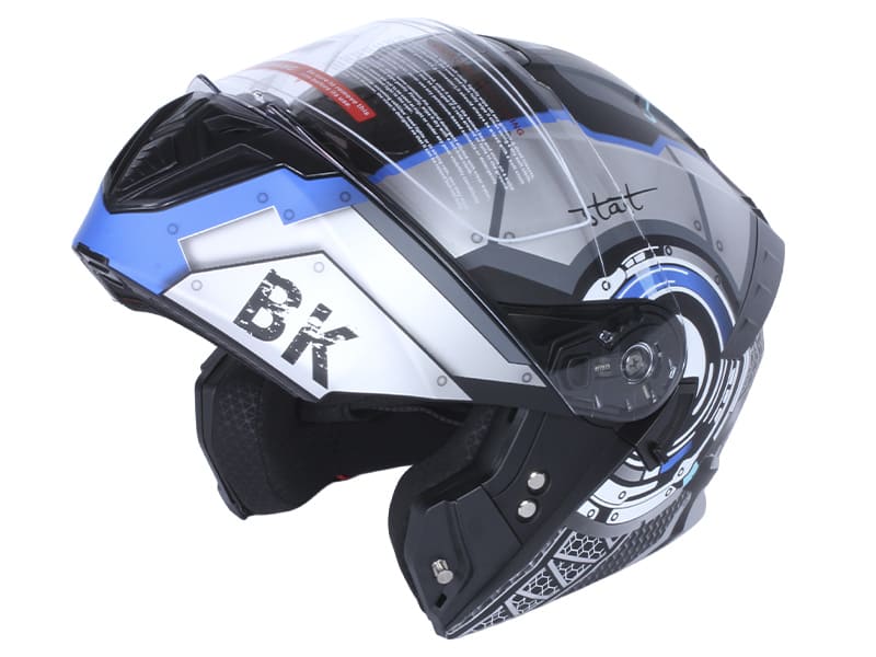 Шлем для мотоцикла,скутера 900 Gear Black-Silver TTG трансформер (серый с синим, size L)