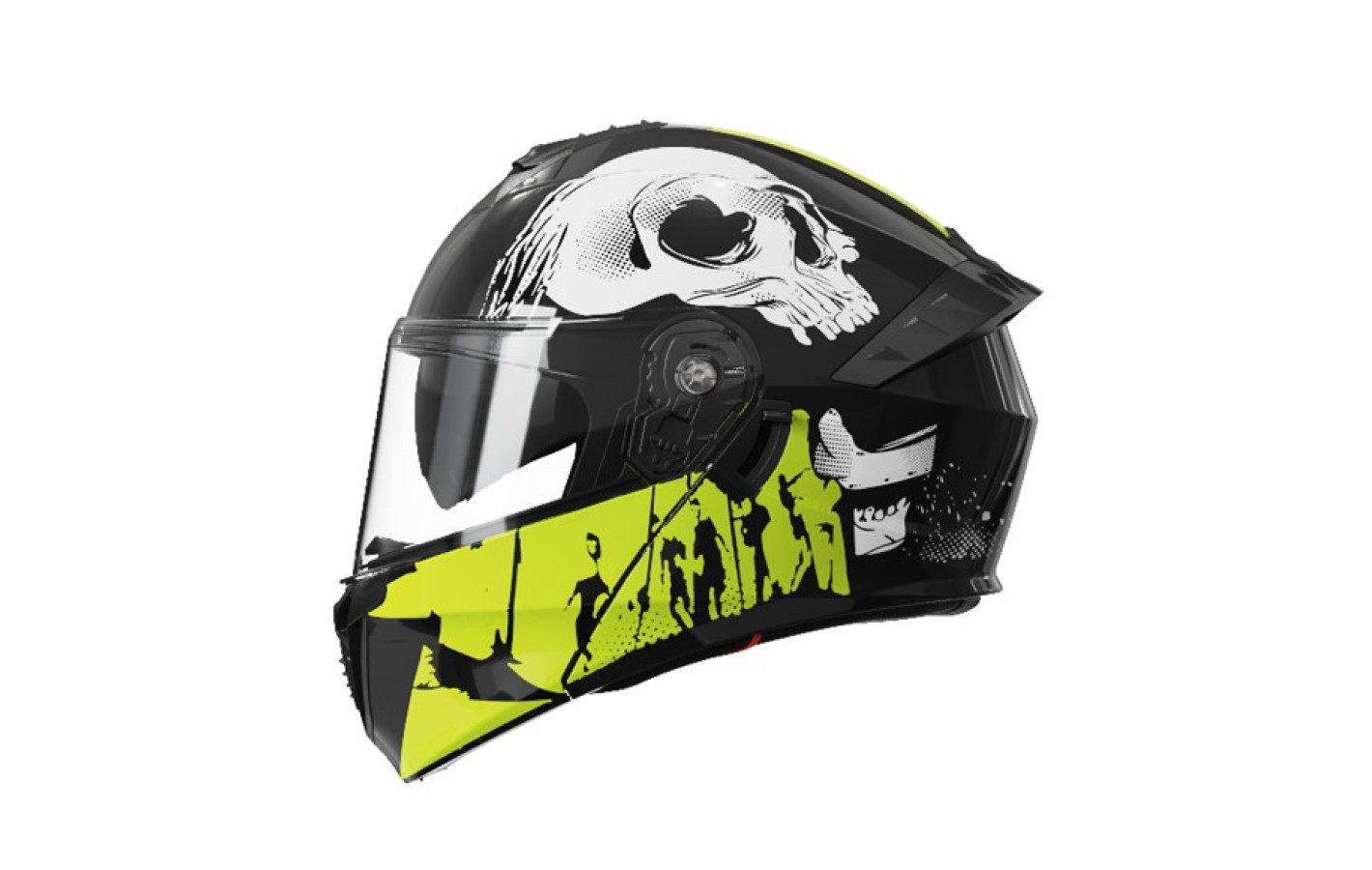 Шлем 900 черный с жёлтой графикой size M (трансформер)  - TTG