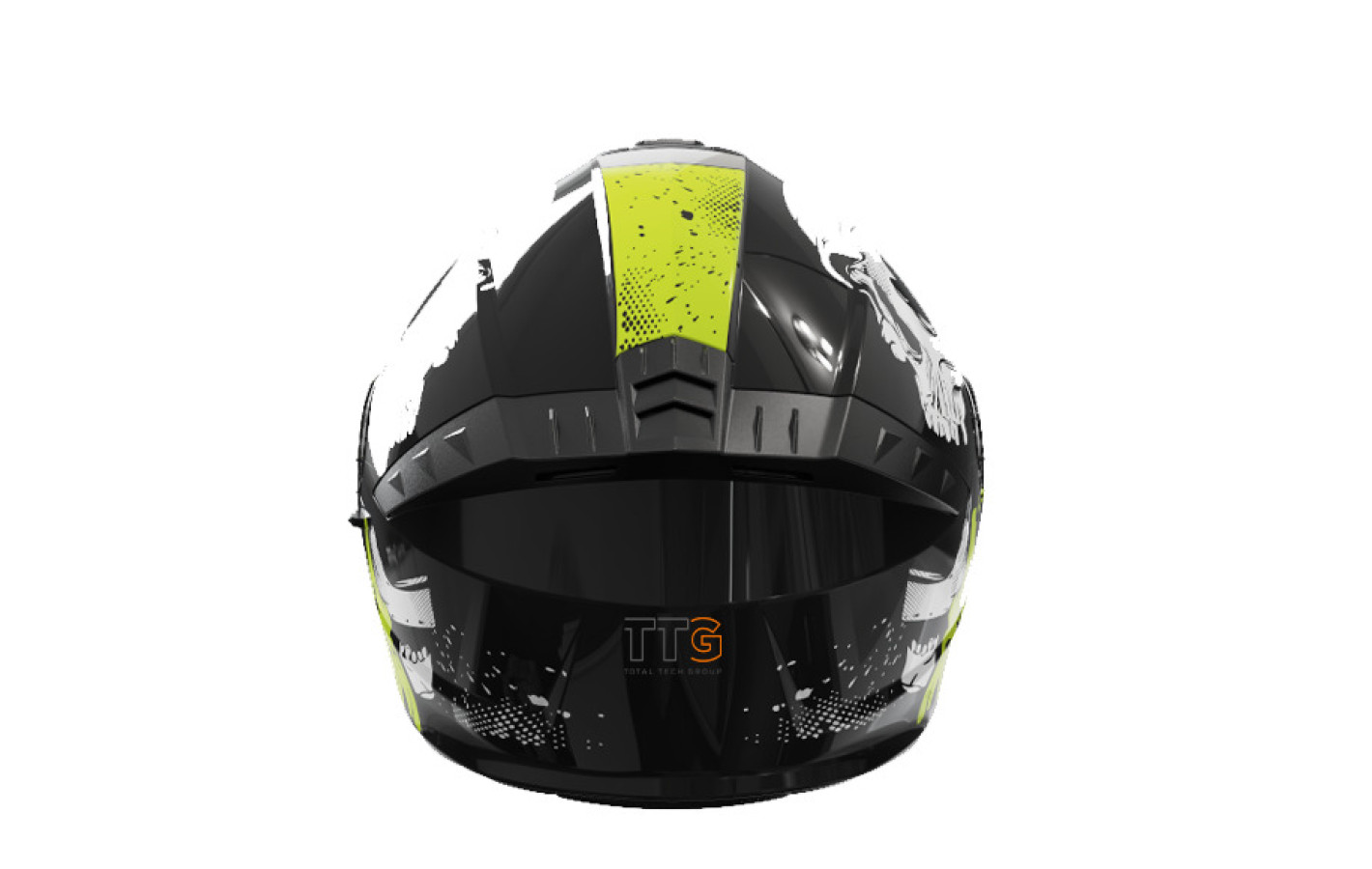 Шлем 900 черный с жёлтой графикой size L (трансформер)  - TTG
