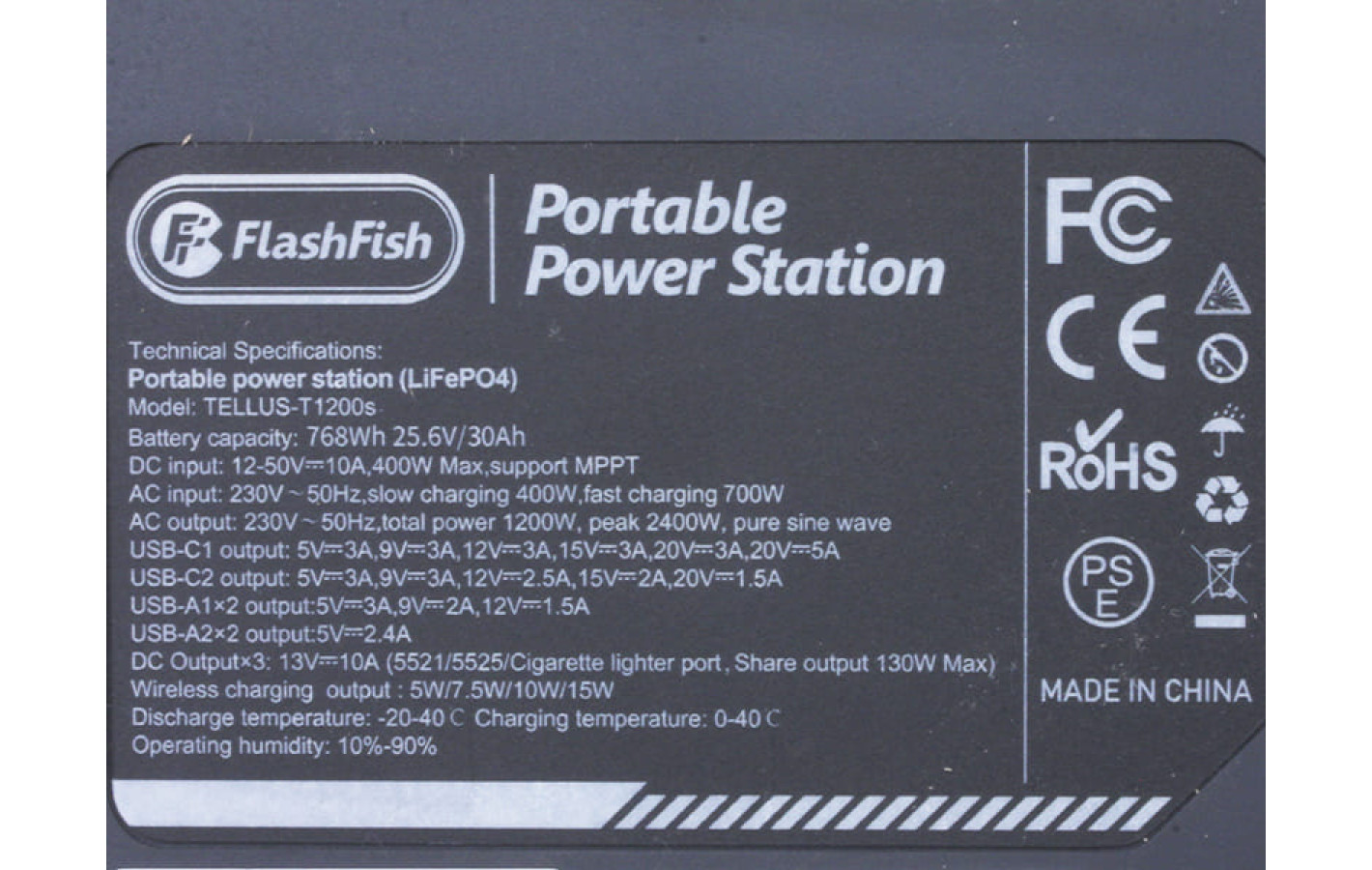 Портативная зарядная станция FlashFish (Т1200s) 240000h 1200W