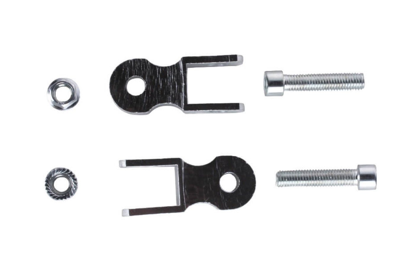 Подовжувач заднього амортизатора TT-AGRO-MOTO на скутер, к-т: 2 шт. - 25 мм, з болтами та гайками, срібло