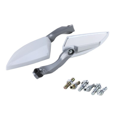 Дзеркала з перехідниками 2138 YBX на скутер, білі, комплект