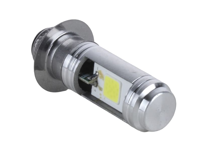 Лампа фары диодная YBX на скутер (2 кристалла, 1 усик, П15Д-25-1, 12В, 35/35W, LED), тип 2