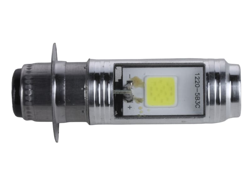 Лампа фары диодная YBX на скутер (2 кристалла, 1 усик, П15Д-25-1, 12В, 35/35W, LED), тип 2