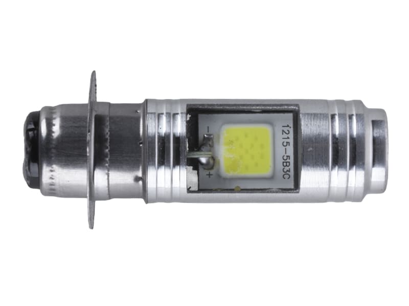 Лампа фары диодная YBX на скутер (2 кристалла, 1 усик, П15Д-25-1, 12В, 35/35W, LED), тип 2