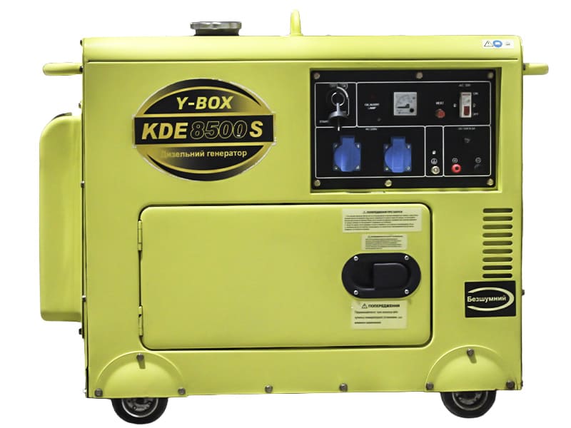 Генератор дизельный KDE8500S 6.0/6.5KW 220V YBX (однофазный, со свечой накала, бесшумный) двигатель F192FE, Б/У