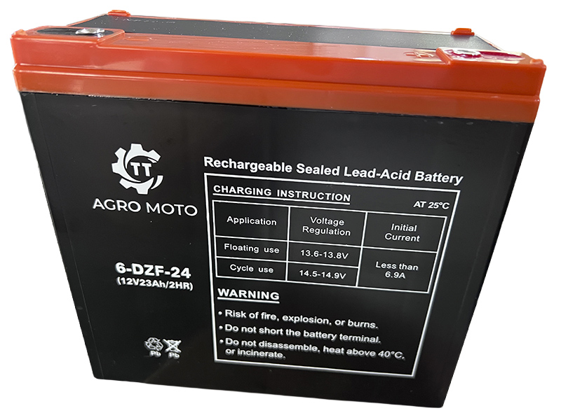 Аккумулятор свинцово-кислотный TT AGRO MOTO 12V 23AH 180×79×172 мм