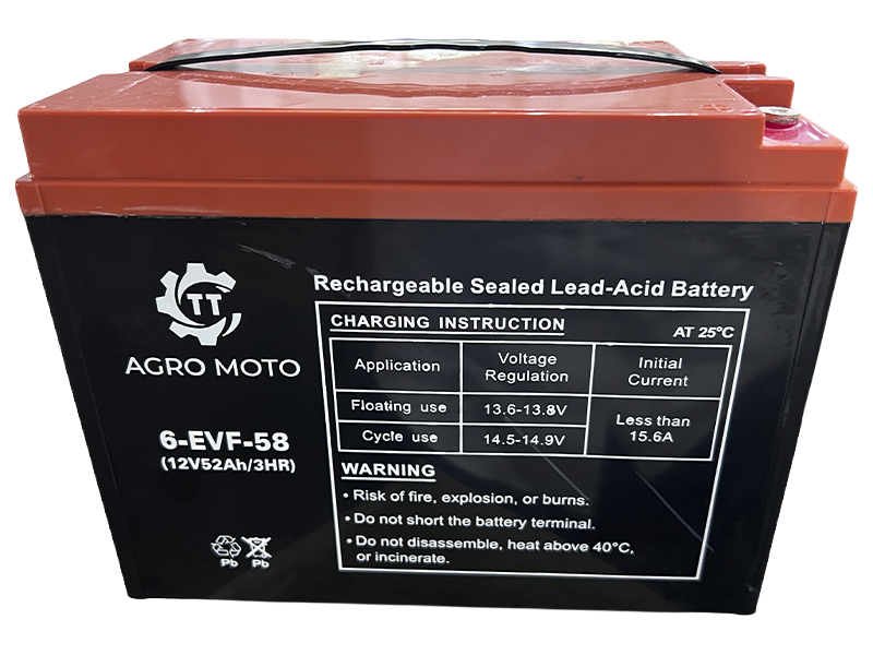 Аккумулятор свинцово-кислотный 12V 52AH 223×135×172 мм - TT AGRO MOTO
