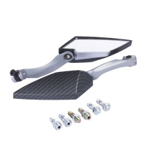 Дзеркала з перехідниками 2138 TT AGRO MOTO на скутер, комплект, карбон