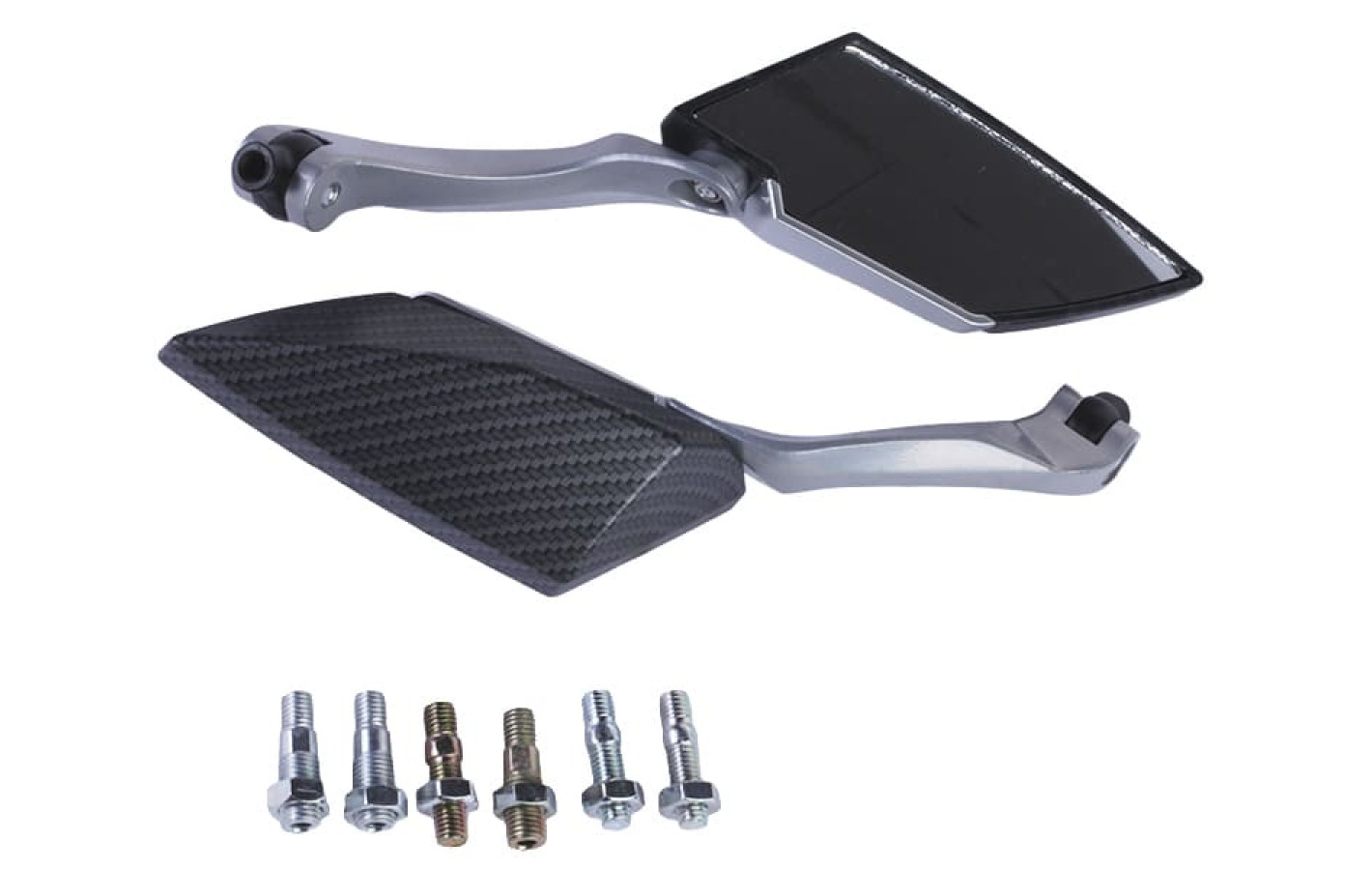 Дзеркала з перехідниками 2138 TT AGRO MOTO на скутер, комплект, карбон