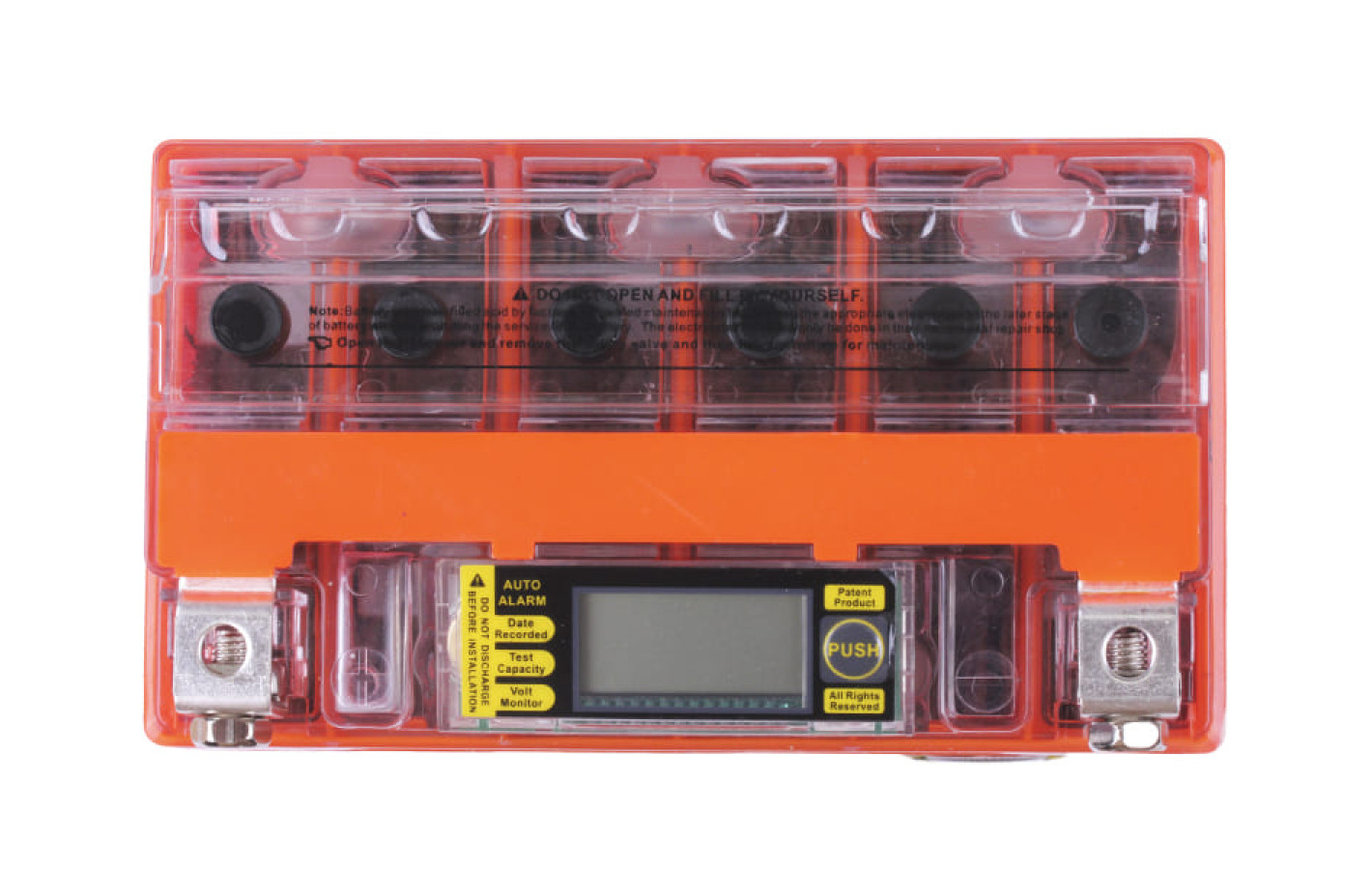 Гелевий акумулятор TT AGRO MOTO 16АH UTX16-BS, 150×87×161 мм на бензиновий генератор, помаранчевий, з дисплеєм