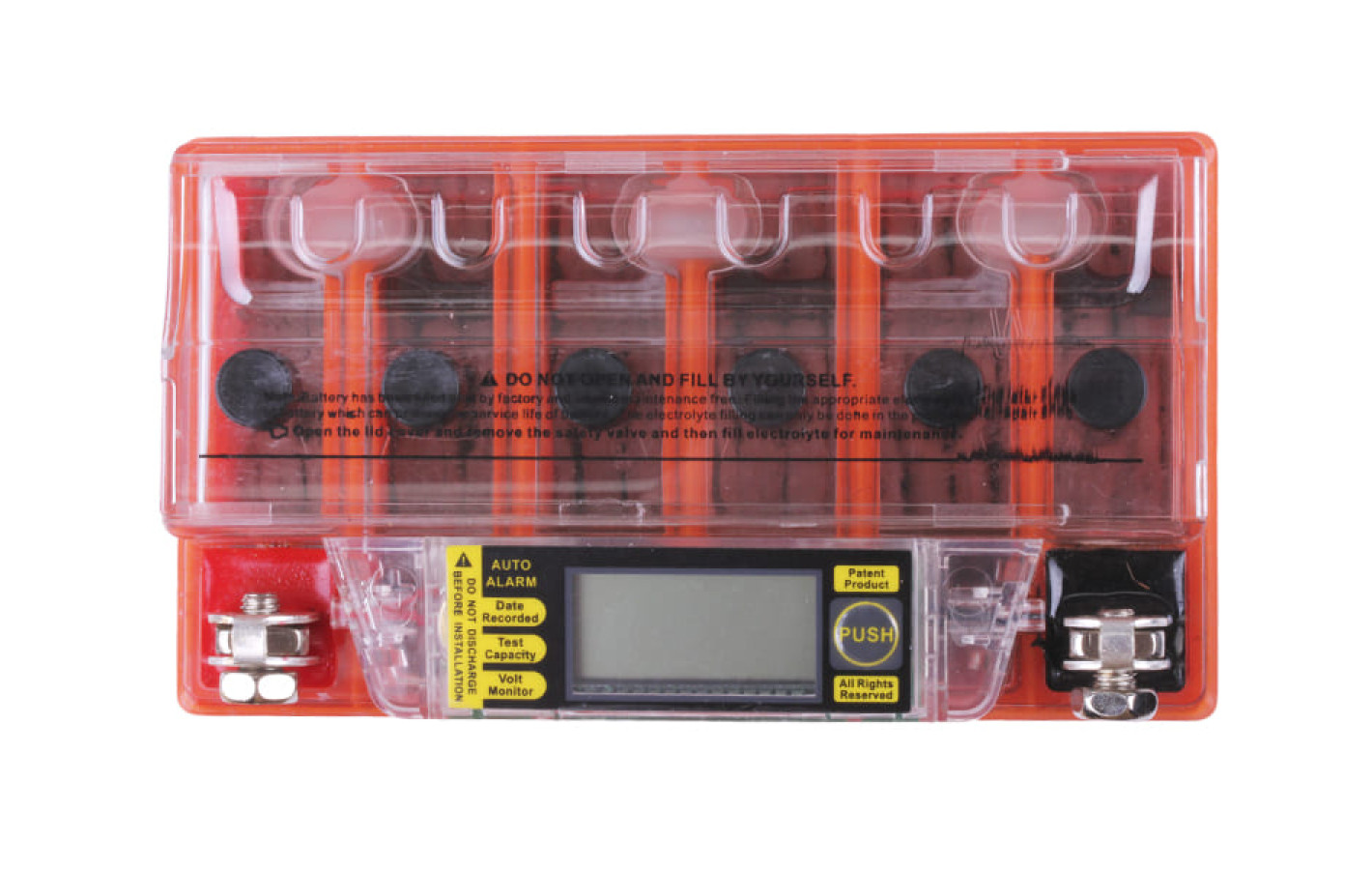 Акумулятор гелевий TT AGRO MOTO YB9-BS 9АH, 137×76×134 мм на бензиновий генератор, помаранчевий, з дисплеєм