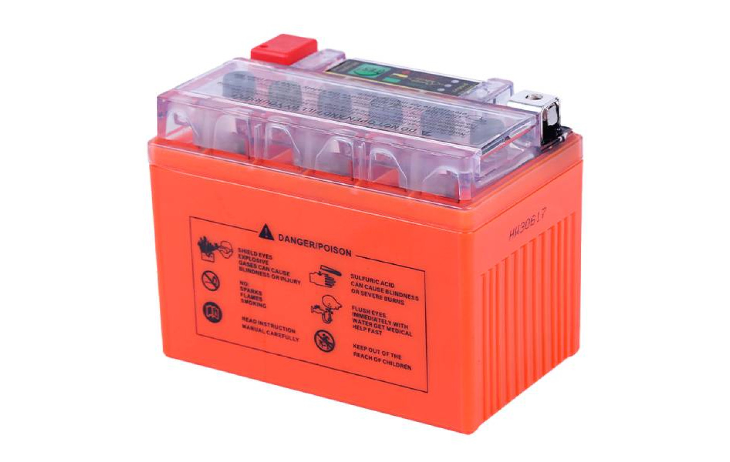 Гелевий акумулятор AGRO MOTO YTX4L-BS TT 4AH, 113×70×85mm на інверторний генератор, помаранчевий, з індикатором