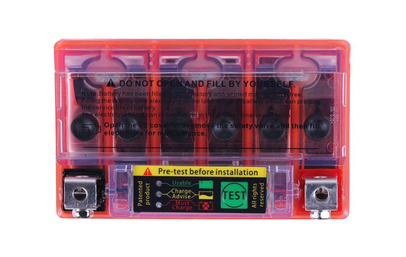 Гелевий акумулятор AGRO MOTO YTX4L-BS TT 4AH, 113×70×85mm на інверторний генератор, помаранчевий, з індикатором