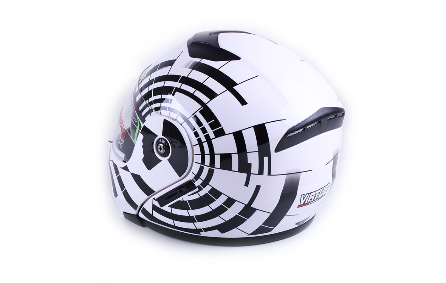 Шлем мотоциклетный модульный VIRTUE MD-903 size M зебра