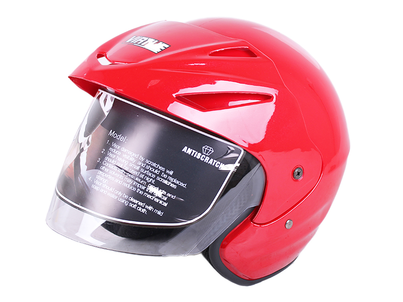 Шлем для мотоцикла, скутера открытый с козырьком MD-705H VIRTUE (красный, size L)