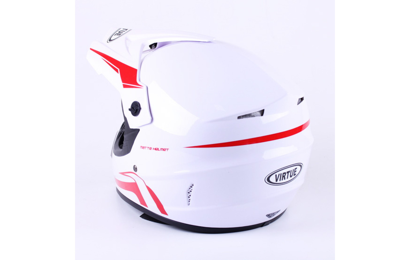 Шлем мотоциклетный кроссовый MD-905 VIRTUE (бело-красный, size M)