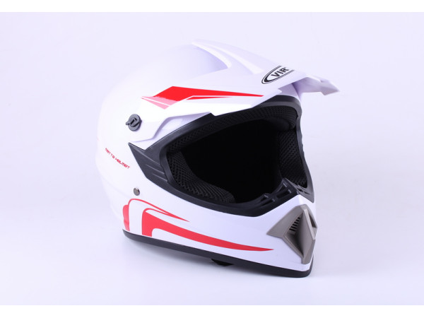 Шлем для мотоцикла, скутера MD-905 VIRTUE кроссовый (бело-красный, size L)