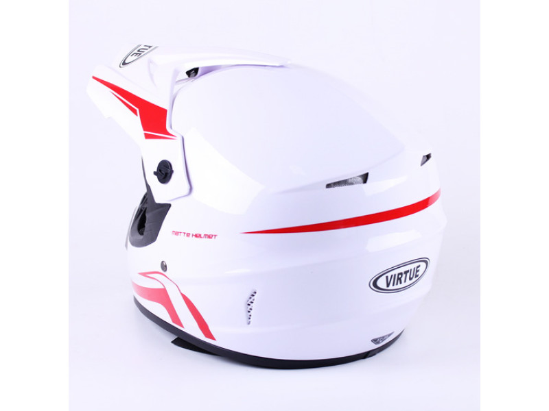 Шолом для мотоцикла, скутера MD-905 VIRTUE кросовий (біло-червоний, size L)