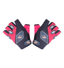 Моторукавички всесезонні без пальців VIRTUE size L мембрана на липучці червоні