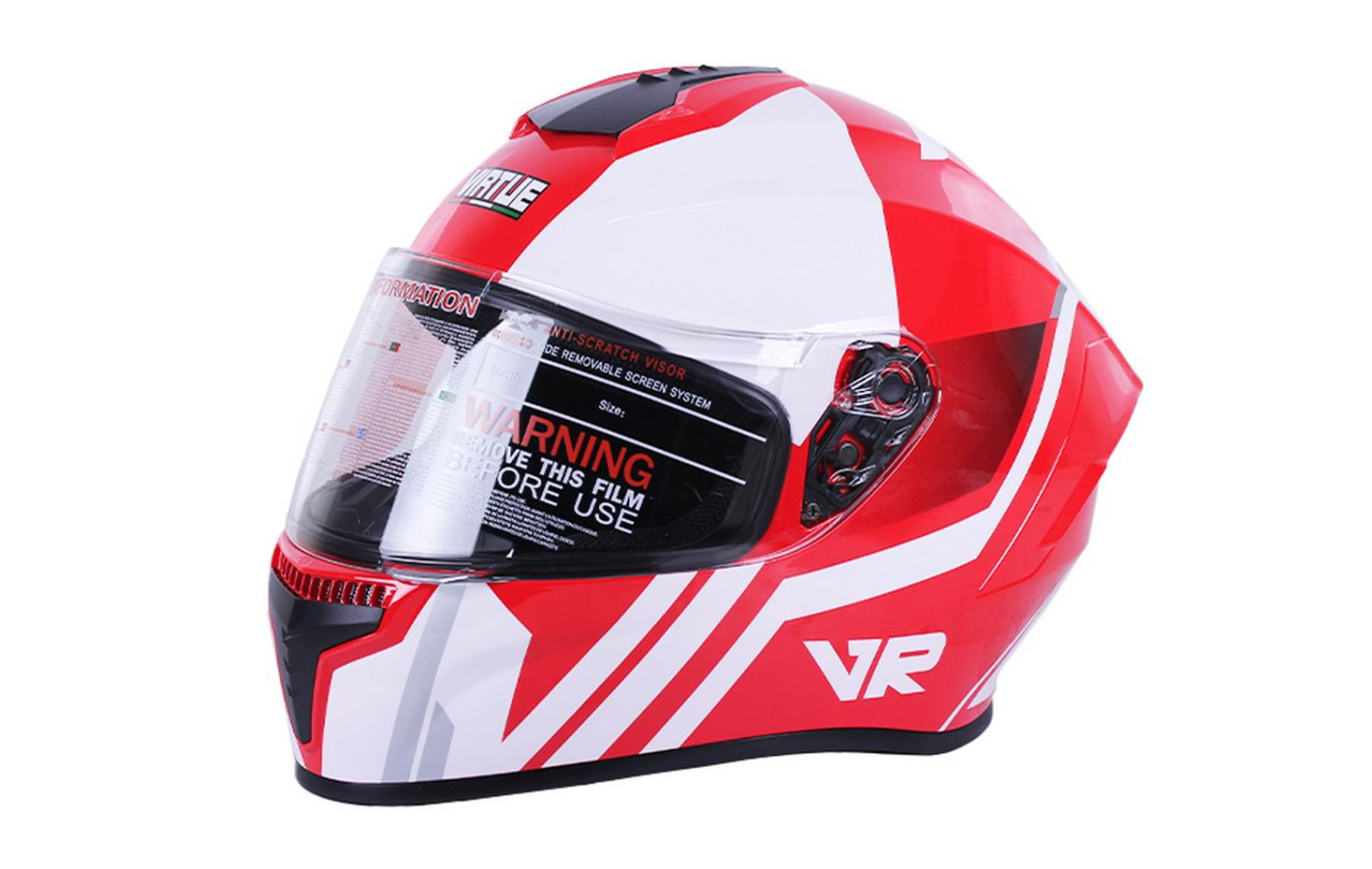 Helmet motorcycle integral MD-813 VIRTUE (red-white, size M)
