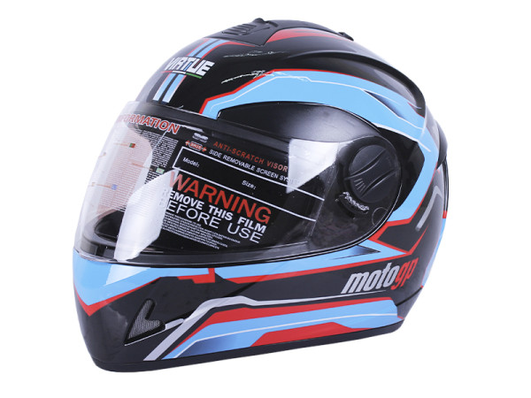 Шлем для мотоцикла, скутера MD-800 VIRTUE интеграл (черно-голубой, size S)