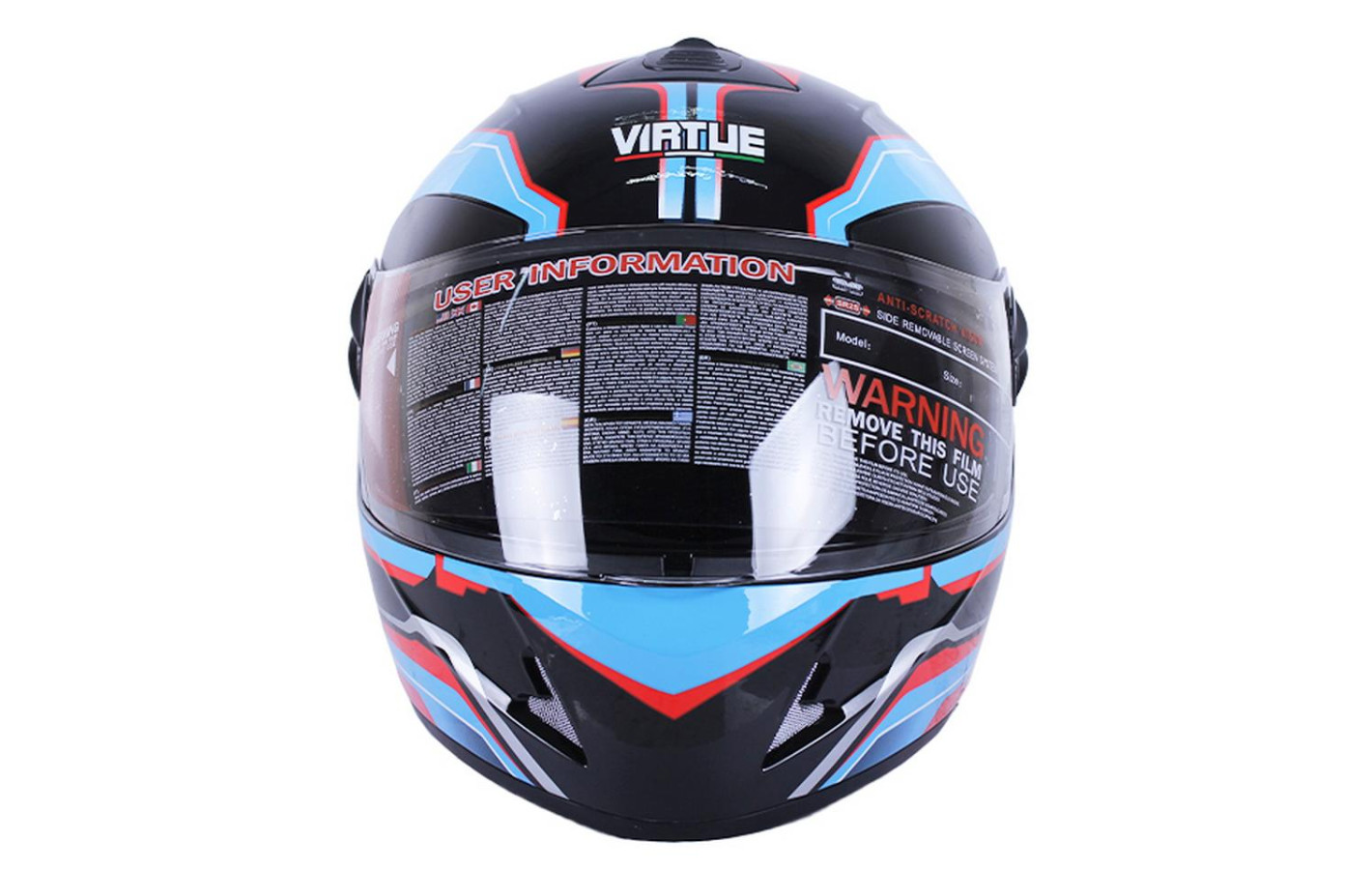 Helmet motorcycle integral MD-800 VIRTUE (black-blue, size L)