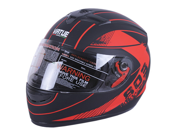 Шлем для мотоцикла, скутера MD-803 VIRTUE интеграл (черно-красный матовый, size S)