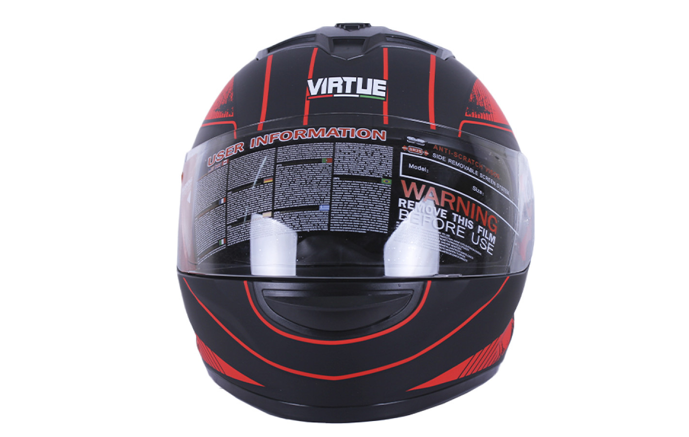 Helmet motorcycle integral MD-803 VIRTUE (black-orange matt, size L)