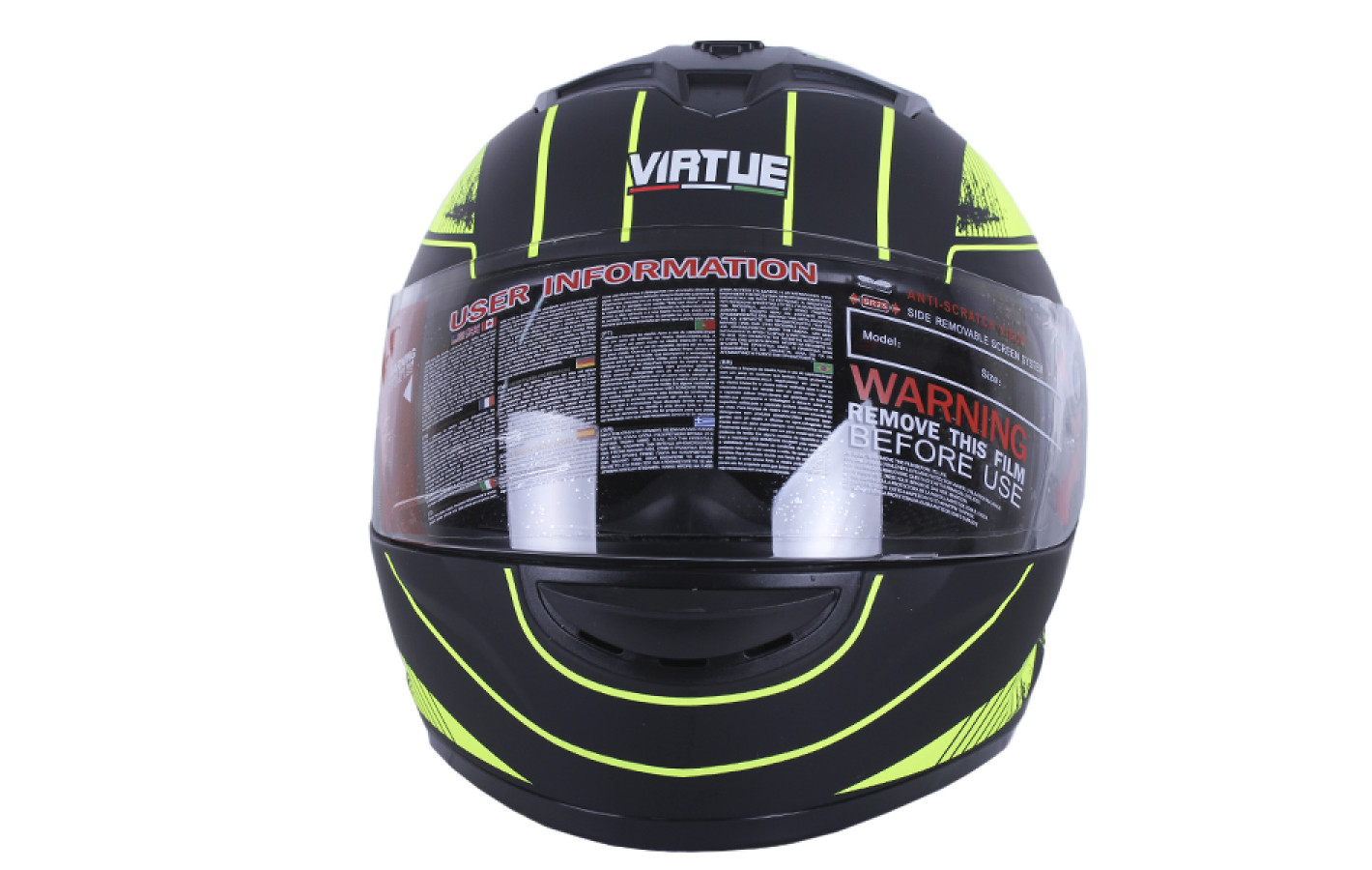 Шлем мотоциклетный интеграл MD-803 VIRTUE (черно-желтый матовый, size L)