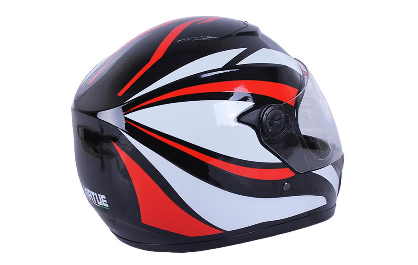 Motorcycle integral helmet MD-101B VIRTUE (black with red and white stripes, size S)